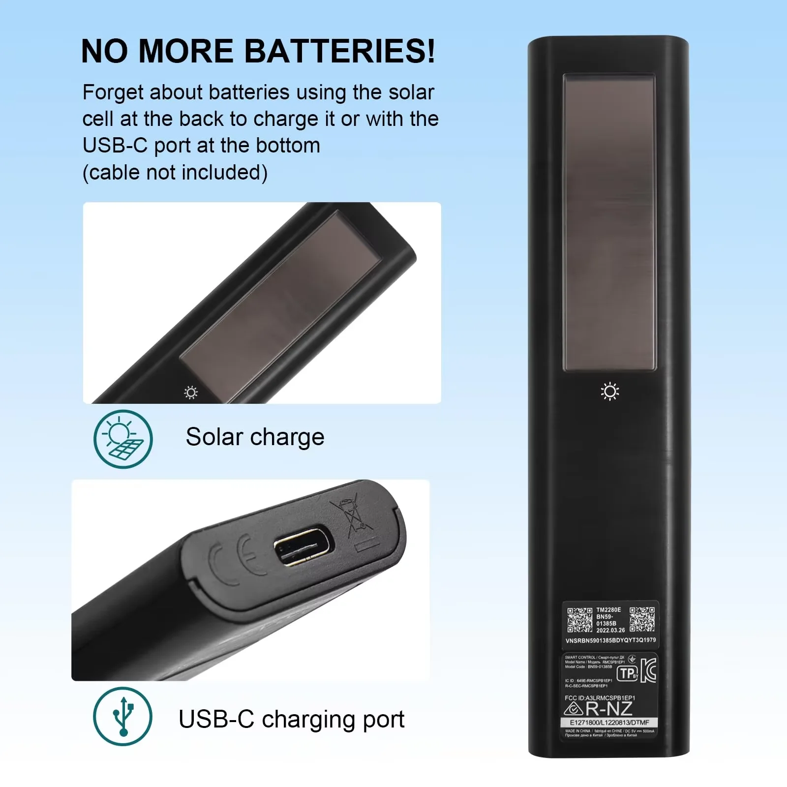 BN59-01385A Solar Powered Frame TV Remote Control with Voice for Smsng Smart 2021-2024 Neo 4K Series Rechargeable Eco-Friendly
BN59-01385A Solar Powered Frame TV Remote Control with Voice for Smsng Smart 2021-2024 Neo 4K Series Rechargeable Eco-Friendly