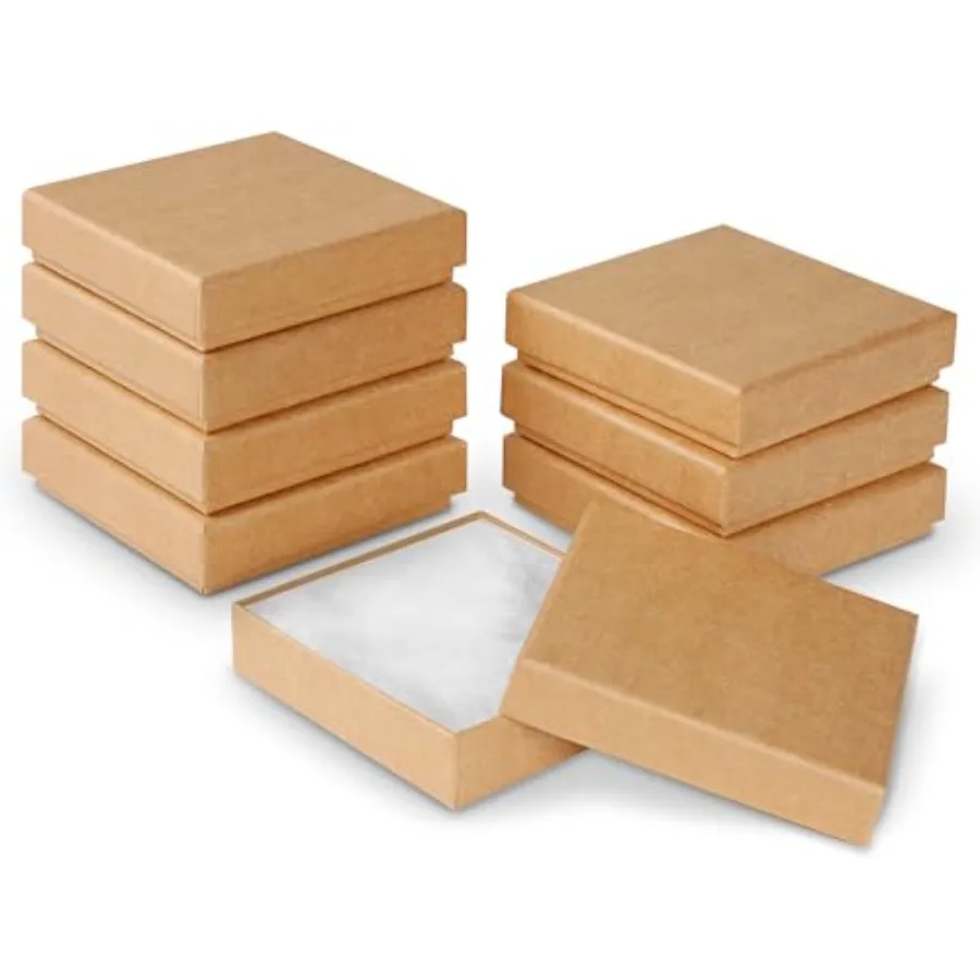 Jewelry Gift Boxes 8 Pack, Cardboard Jewelry Boxes Bulk 3.5 x 3.5 x 7/8 Inch, Bracelet Boxes with Cotton Filled and Lids, Small
Jewelry Gift Boxes 8 Pack, Cardboard Jewelry Boxes Bulk 3.5 x 3.5 x 7/8 Inch, Bracelet Boxes with Cotton Filled and Lids, Small