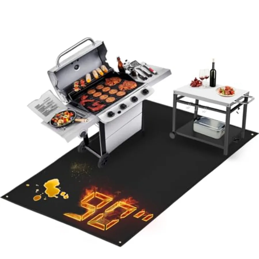 Extra Large 90 x 48 in Grill Mat for Outdoor Grill - 0.6mm Thick BBQ Mat in Black to Protect Deck Patio Pavers - Easy to Clean
Extra Large 90 x 48 in Grill Mat for Outdoor Grill - 0.6mm Thick BBQ Mat in Black to Protect Deck Patio Pavers - Easy to Clean
