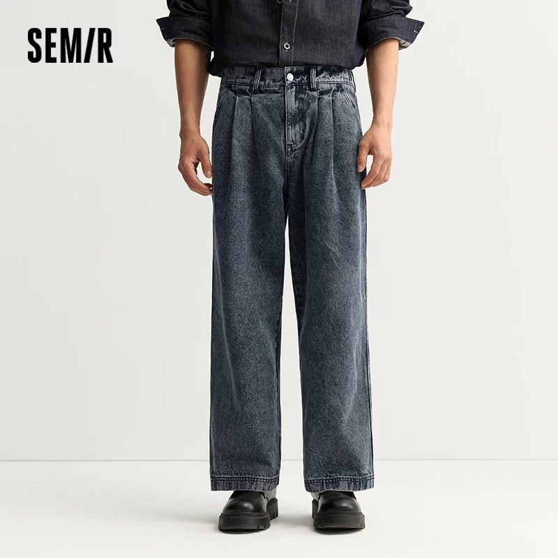 Semir Men Jeans Retro Pleated Loose Wide Leg Cotton Straight Denim Casual Autumn Pants Essential Daily Wear 2026
Semir Men Jeans Retro Pleated Loose Wide Leg Cotton Straight Denim Casual Autumn Pants Essential Daily Wear 2026