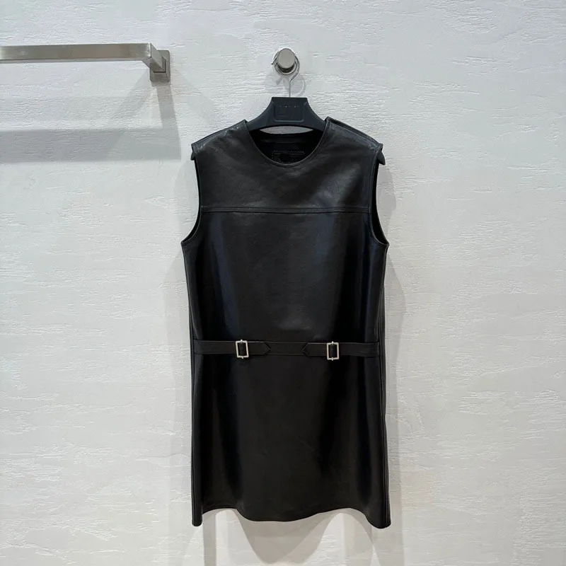 Europe 2023 Autumn Chic Women High Quality Sheepskin Genuine-leather Sleeveless Dress C359
Europe 2023 Autumn Chic Women High Quality Sheepskin Genuine-leather Sleeveless Dress C359