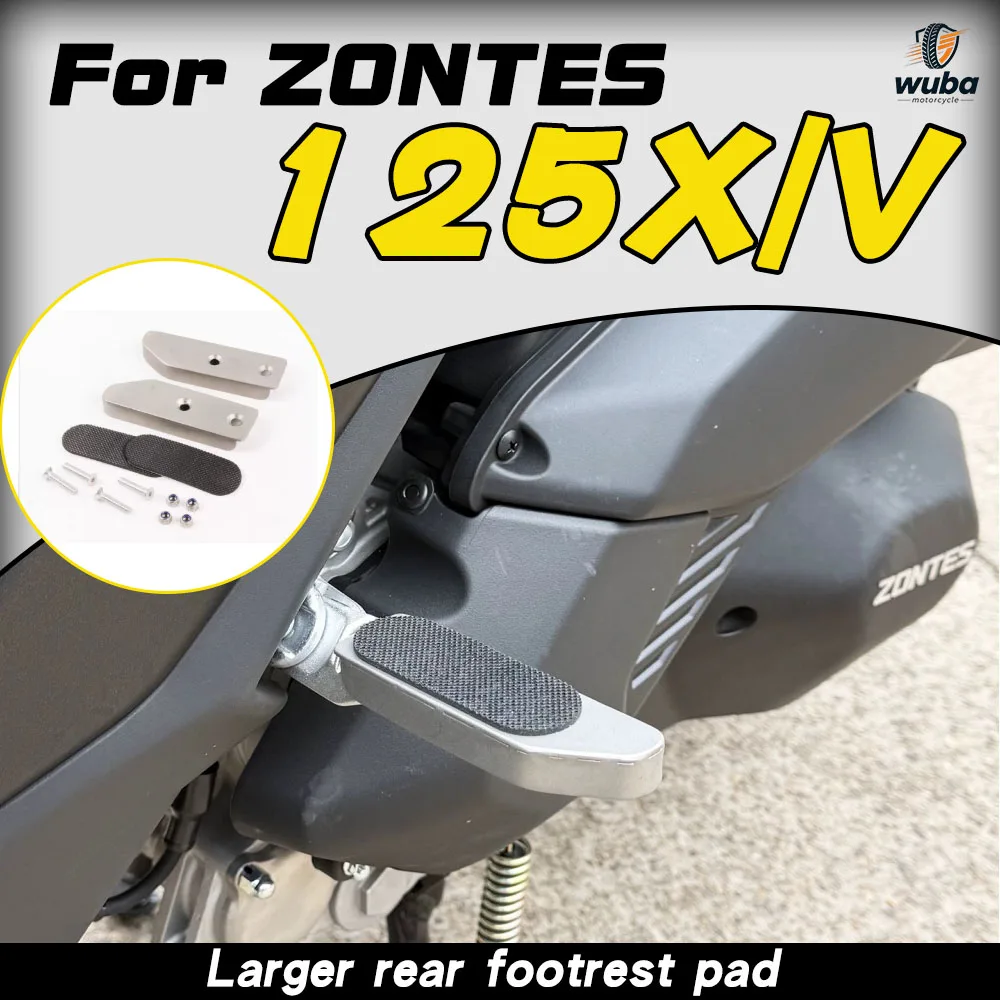 For ZONTES 125V 125X 150X/150V: enlarged and widened rear left and right pedals with enlarged pads and stainless steel pedals.
For ZONTES 125V 125X 150X/150V: enlarged and widened rear left and right pedals with enlarged pads and stainless steel pedals.