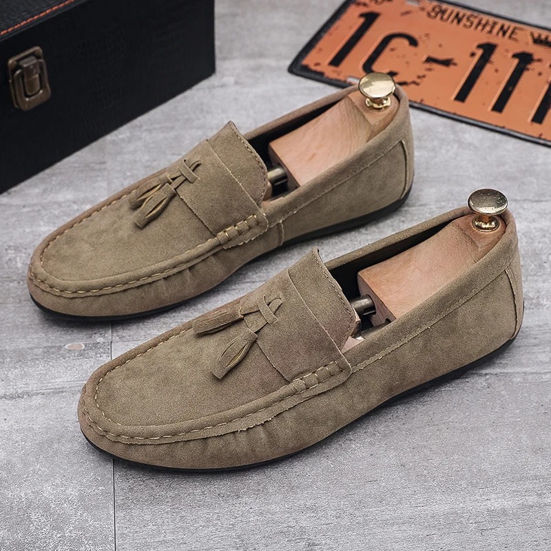 High Quality Tassel Loafers Frosted Leather Mens Slip on Footwear Male Comfortable Driving Shoes All-match Male Antiskid Flats
High Quality Tassel Loafers Frosted Leather Mens Slip on Footwear Male Comfortable Driving Shoes All-match Male Antiskid Flats