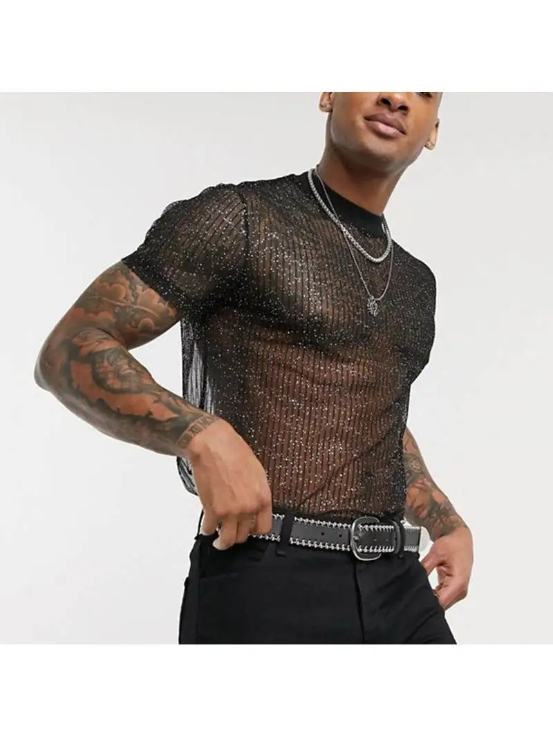 Color Breathable Base Shirt Mesh Sexy Men's T-Shirt Polyester Fiber Slim Fit Short Sleeve round Neck Youth Fashion Daily Wear
Color Breathable Base Shirt Mesh Sexy Men's T-Shirt Polyester Fiber Slim Fit Short Sleeve round Neck Youth Fashion Daily Wear