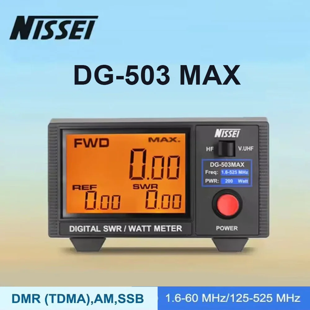 NISSEI DG-503MAX DMR (TDMA)/AM/SSB Digital SWR Watt Meter HF VHF UHF 1.6-60MHz/125-525MHz Measurer Analyze DG-503 MAX
NISSEI DG-503MAX DMR (TDMA)/AM/SSB Digital SWR Watt Meter HF VHF UHF 1.6-60MHz/125-525MHz Measurer Analyze DG-503 MAX