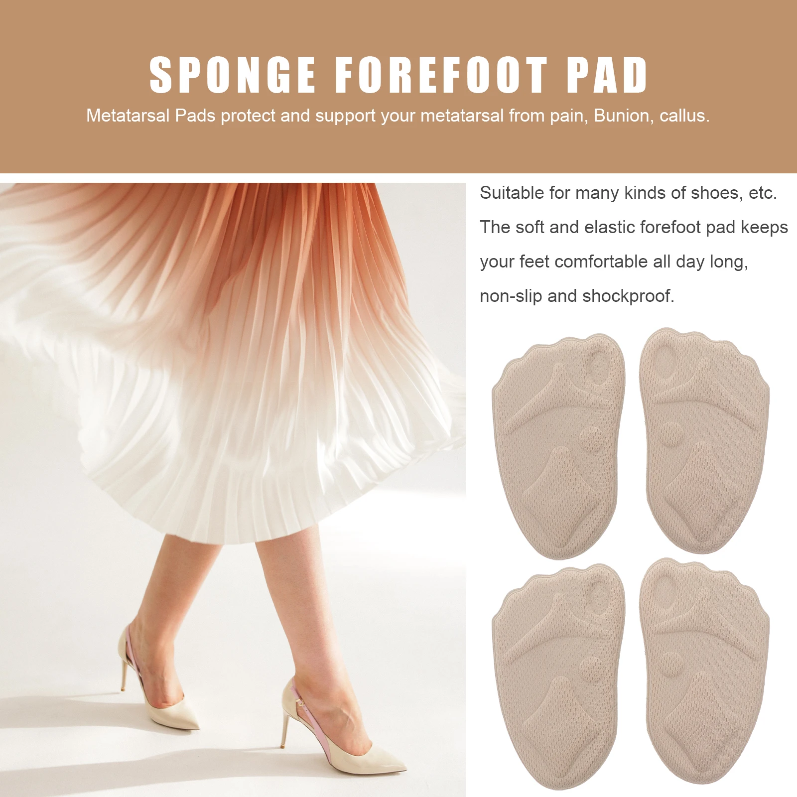 8pcs Foot Sole Pads Comfortable Sponge Cushion Soft Heel Inserts Pressure Relief Forefoot Pads High Heel Shoe Inserts
8pcs Foot Sole Pads Comfortable Sponge Cushion Soft Heel Inserts Pressure Relief Forefoot Pads High Heel Shoe Inserts