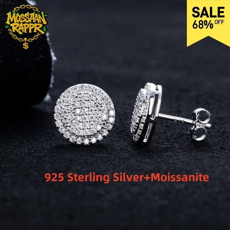 MossanRappr 0,9 карата Муассанит Bling круглые серьги-гвоздики из стерлингового серебра 925 пробы модные ювелирные изделия в стиле хип-хоп подарки для женщин и мужчин
MossanRappr 0,9 карата Муассанит Bling круглые серьги-гвоздики из стерлингового серебра 925 пробы модные ювелирные изделия в стиле хип-хоп подарки для женщин и мужчин
