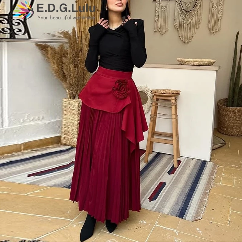 EDGLuLu 2025 Summer New Design Women's High Waist Pleated Long Skirt Design Asymmetrical 3d Flower Splicing Loose Long Skirt0408
EDGLuLu 2025 Summer New Design Women's High Waist Pleated Long Skirt Design Asymmetrical 3d Flower Splicing Loose Long Skirt0408