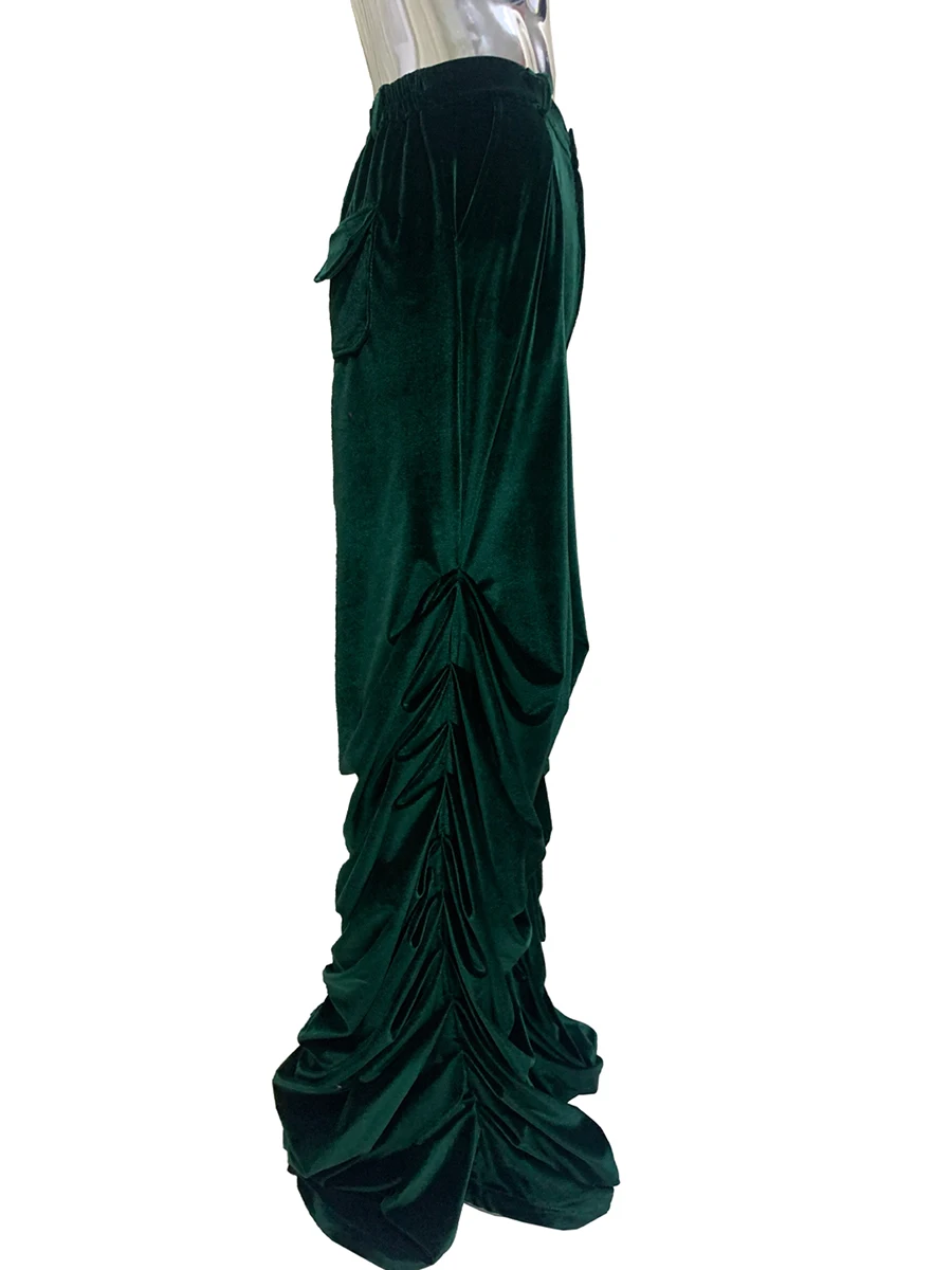 Spring Autumn Baggy Soft Flowy Dark Green Velvet Wide Leg Stacked Pants Men Loose Luxury Designer Clothes Emo Streetwear 2025
Spring Autumn Baggy Soft Flowy Dark Green Velvet Wide Leg Stacked Pants Men Loose Luxury Designer Clothes Emo Streetwear 2025