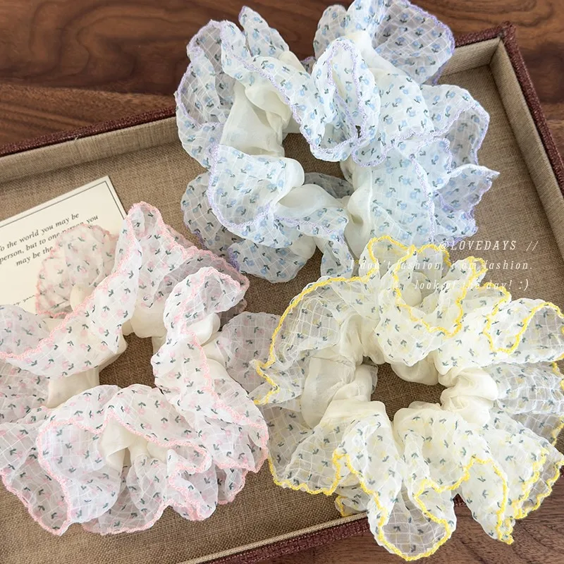 Multi Layer Tulle Hair Scrunchie Pink Purple Floral Print Gentle Low Ponytail Holder for Women Premium Soft Delicate Daily Wear
Multi Layer Tulle Hair Scrunchie Pink Purple Floral Print Gentle Low Ponytail Holder for Women Premium Soft Delicate Daily Wear