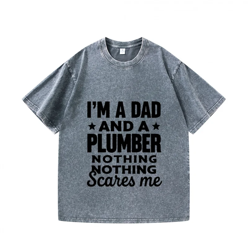 Men's T-Shirt Gray Dad and Plumber Nothing Scares Me Graphic Print Casual Daily Wear
Men's T-Shirt Gray Dad and Plumber Nothing Scares Me Graphic Print Casual Daily Wear