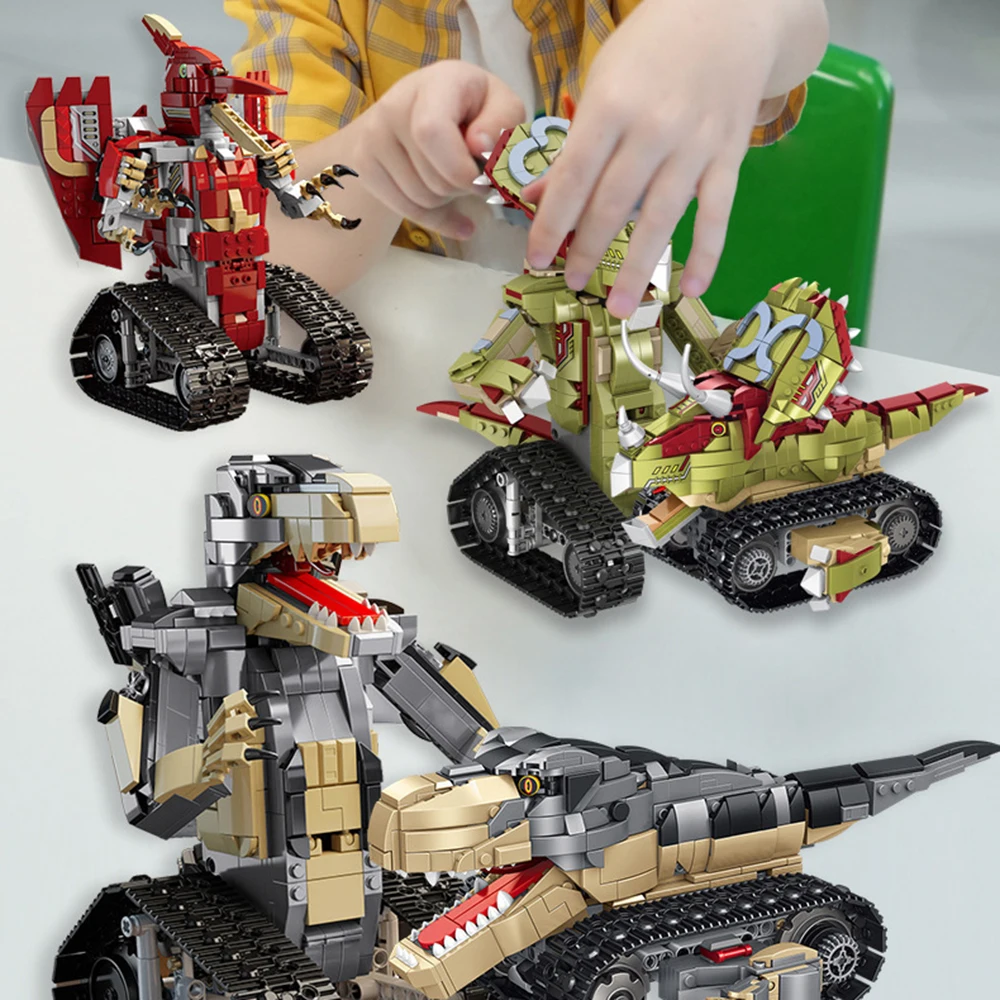 Technical Tyrannosaurus Rex Ankylosaurus Triceratops Building Block 2.4ghz Remote Control Dinosaur Brick Tracked Vehicle Rc Toys
Technical Tyrannosaurus Rex Ankylosaurus Triceratops Building Block 2.4ghz Remote Control Dinosaur Brick Tracked Vehicle Rc Toys