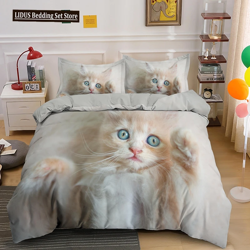 3D Cat Duvet Cover Set Luxury Cute Kawaii Animal With Pillowcase Queen King Full Size Polyester Bedding Set For Kids Boys Girls
3D Cat Duvet Cover Set Luxury Cute Kawaii Animal With Pillowcase Queen King Full Size Polyester Bedding Set For Kids Boys Girls