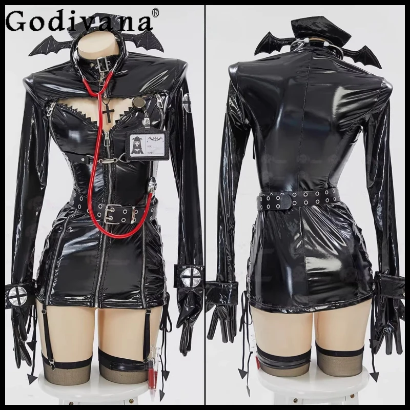 Anime PU Demon Nurse Gothic Dress Women's Private Photo Shoot Sexy Lingeries Cos Dress Female Black Cosplays Costume
Anime PU Demon Nurse Gothic Dress Women's Private Photo Shoot Sexy Lingeries Cos Dress Female Black Cosplays Costume