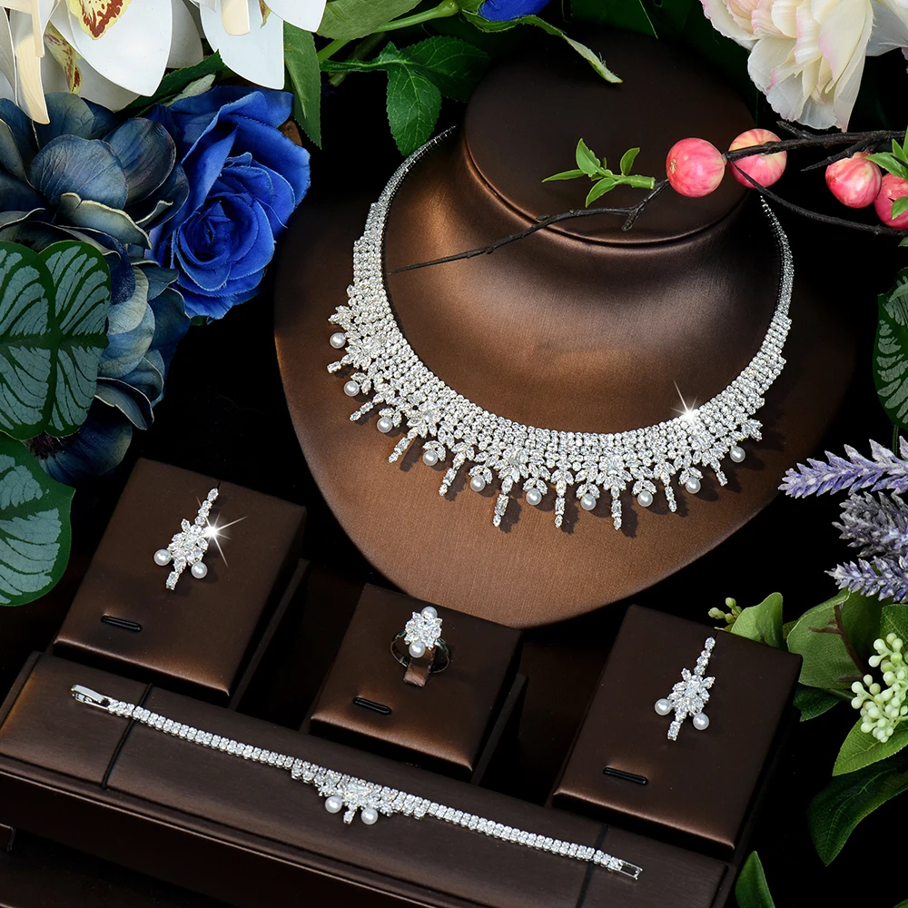 HIBRIDE Luxury Unique Design Fashion Zircon Set Necklace Earrings Bracelet Womens Jewelry Wedding Bridal Travel Party Gift S1169
HIBRIDE Luxury Unique Design Fashion Zircon Set Necklace Earrings Bracelet Womens Jewelry Wedding Bridal Travel Party Gift S1169