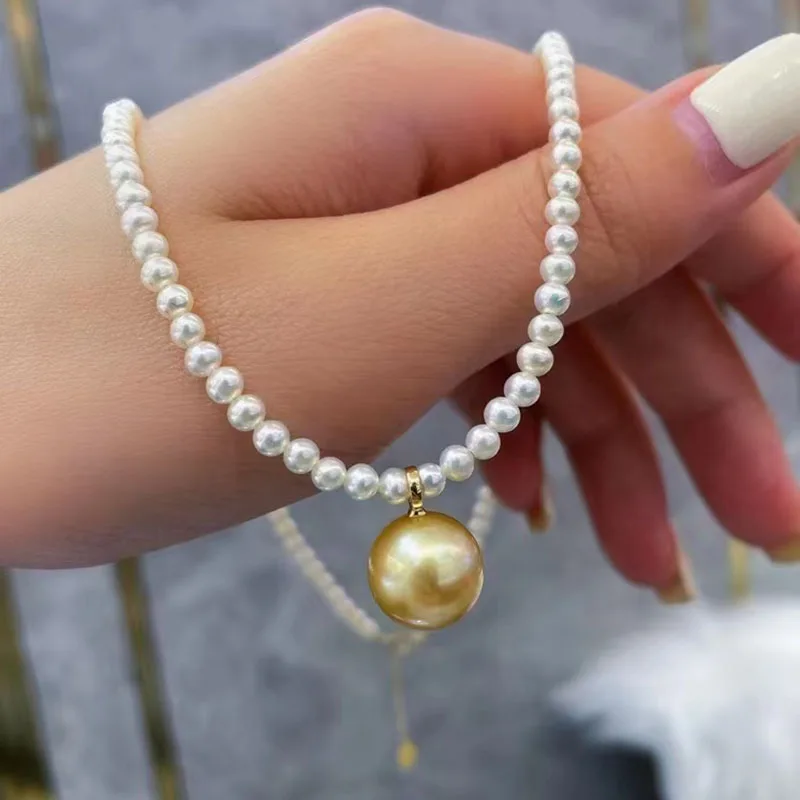 NYMPH New Real Natural Pearl Necklace Fine Jewelry Golden Pearl Choker For Women Round Anniversary Gift Original Design X577
NYMPH New Real Natural Pearl Necklace Fine Jewelry Golden Pearl Choker For Women Round Anniversary Gift Original Design X577