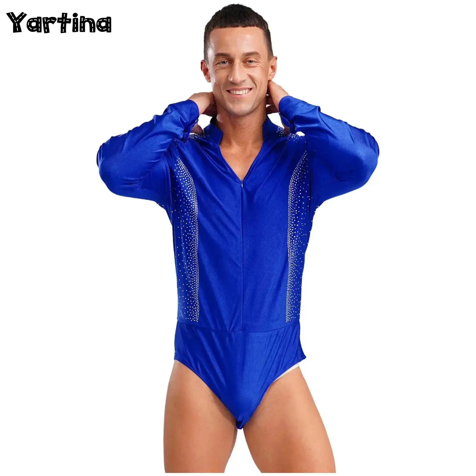 Mens Gymnastics Figure Skating Latin Ballroom Tango Dance Bodysuit Shirt Tango Performance Costume Sparkling Rhinestones Leotard
Mens Gymnastics Figure Skating Latin Ballroom Tango Dance Bodysuit Shirt Tango Performance Costume Sparkling Rhinestones Leotard