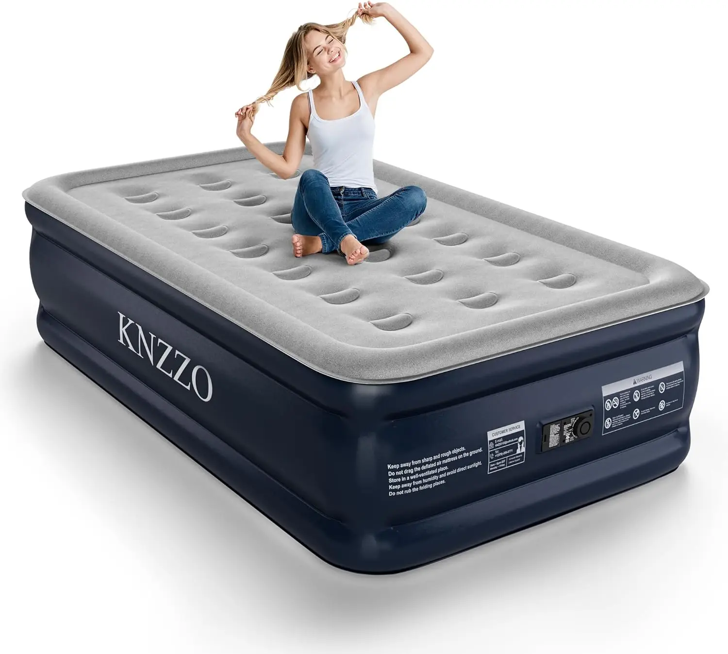 Twin Air Mattress with Built-in Pump, 18" Quick-Inflatable Bed, Waterproof Flocking Fabric for Home & Outdoor Use
Twin Air Mattress with Built-in Pump, 18" Quick-Inflatable Bed, Waterproof Flocking Fabric for Home & Outdoor Use