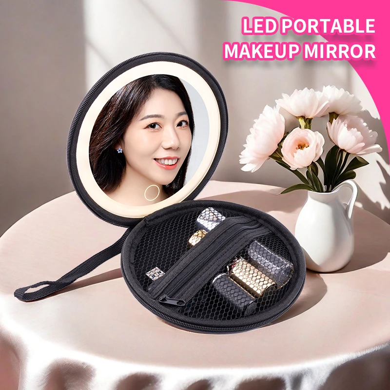 LED Compact Makeup Mirror with Pouch Portable USB Rechargeable Lighted Travel Mirror 3 Colors Dimmable Touch Screen Vanity Mirro
LED Compact Makeup Mirror with Pouch Portable USB Rechargeable Lighted Travel Mirror 3 Colors Dimmable Touch Screen Vanity Mirro