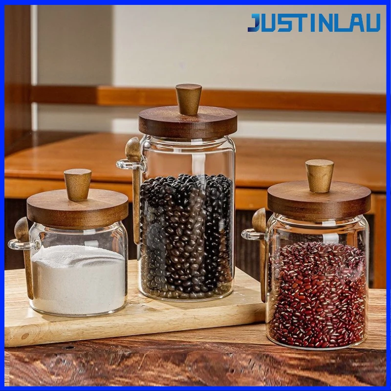 JUSTINLAU 3Pcs Borosilicate Glass Airtight Jar Grain Coffee Bean Storage Jar Glass Storage Jar with Wood Lid Tea Caddy Spice Jar
JUSTINLAU 3Pcs Borosilicate Glass Airtight Jar Grain Coffee Bean Storage Jar Glass Storage Jar with Wood Lid Tea Caddy Spice Jar
