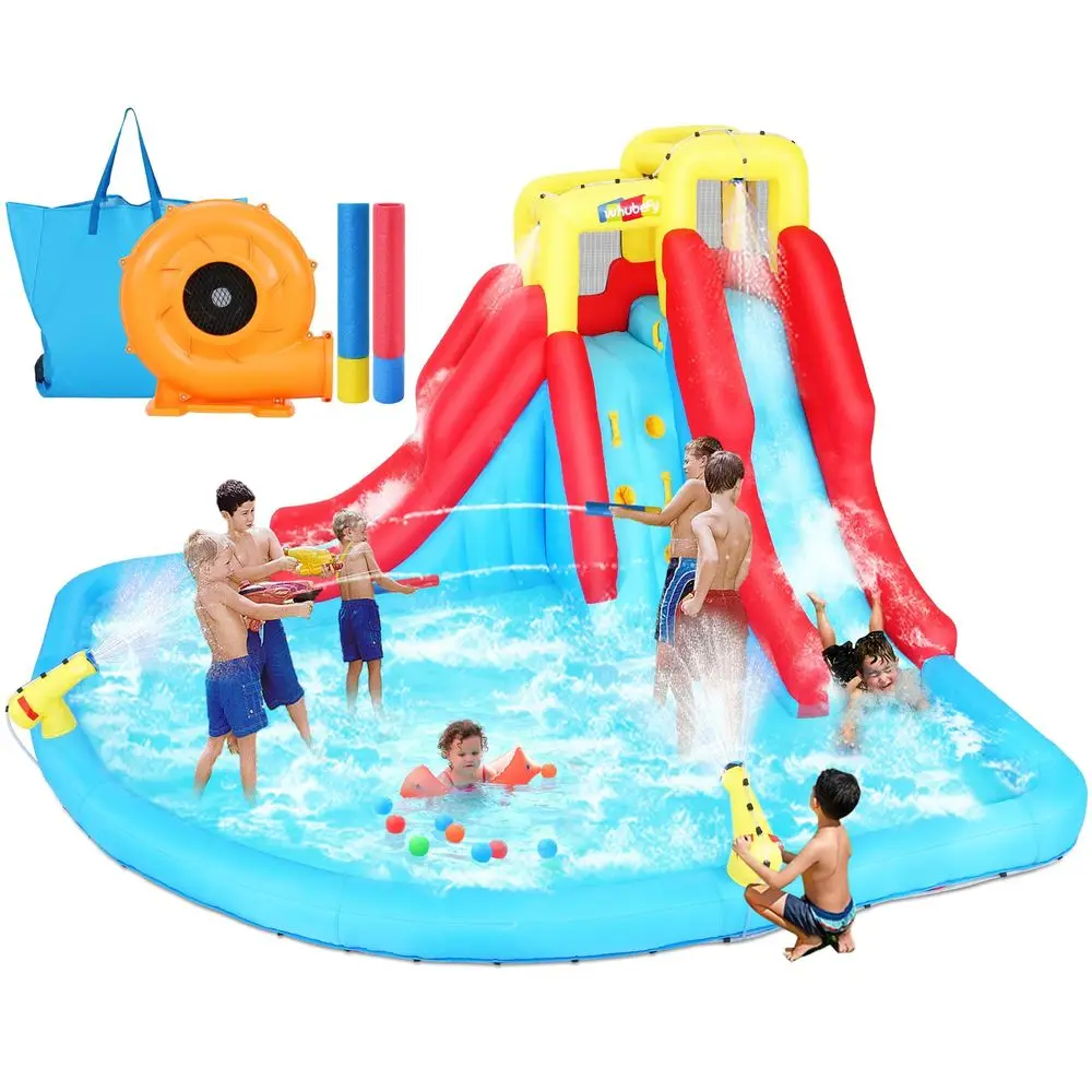 Water Slide for Kids Backyard 12in1 Blow Water Park with 520W Blower, Climbing Wall, Splash Pool, 2 Water Squirters, 2 Water
Water Slide for Kids Backyard 12in1 Blow Water Park with 520W Blower, Climbing Wall, Splash Pool, 2 Water Squirters, 2 Water