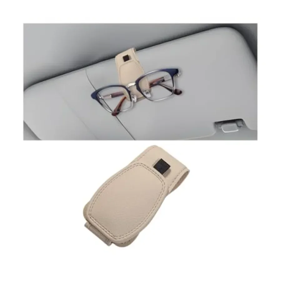 Car sun visor sunglasses holders, leather magnetic eyeglass mount for automotive interior, beige, universal fit for SUV sedan t
Car sun visor sunglasses holders, leather magnetic eyeglass mount for automotive interior, beige, universal fit for SUV sedan t