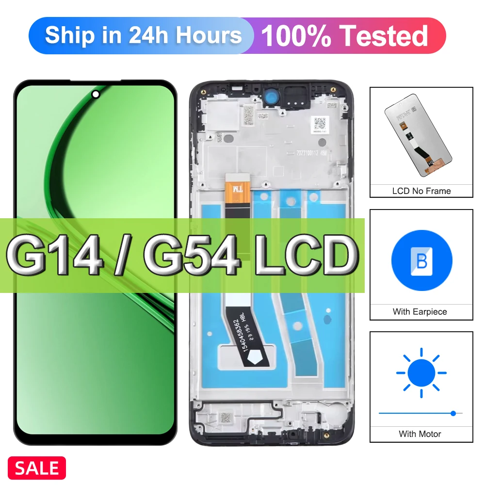 6.5" G14 G54 Display For Motorola Moto G14 Lcd Touch Digitizer Assembly With Frame for Moto G54 XT2343-1 Screen Replacement
6.5" G14 G54 Display For Motorola Moto G14 Lcd Touch Digitizer Assembly With Frame for Moto G54 XT2343-1 Screen Replacement