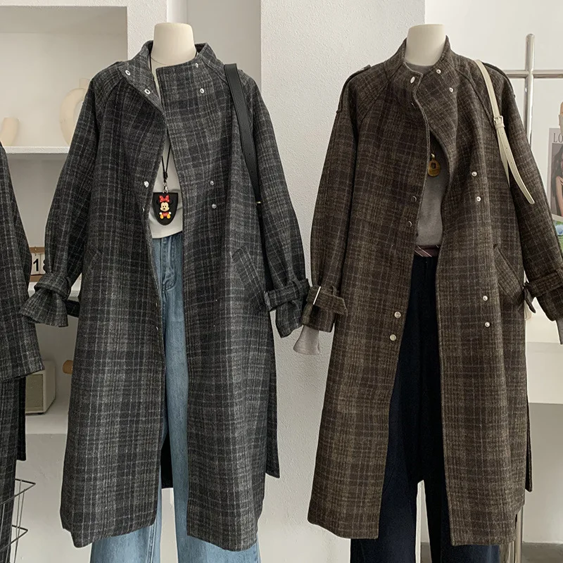 Женская длинная свободная шерстяная ветровка с воротником-стойкой в стиле ретро, клетчатый дизайн, осень-зима, новинка, китайский бренд, модный ...
Женская длинная свободная шерстяная ветровка с воротником-стойкой в стиле ретро, клетчатый дизайн, осень-зима, новинка, китайский бренд, модный ...