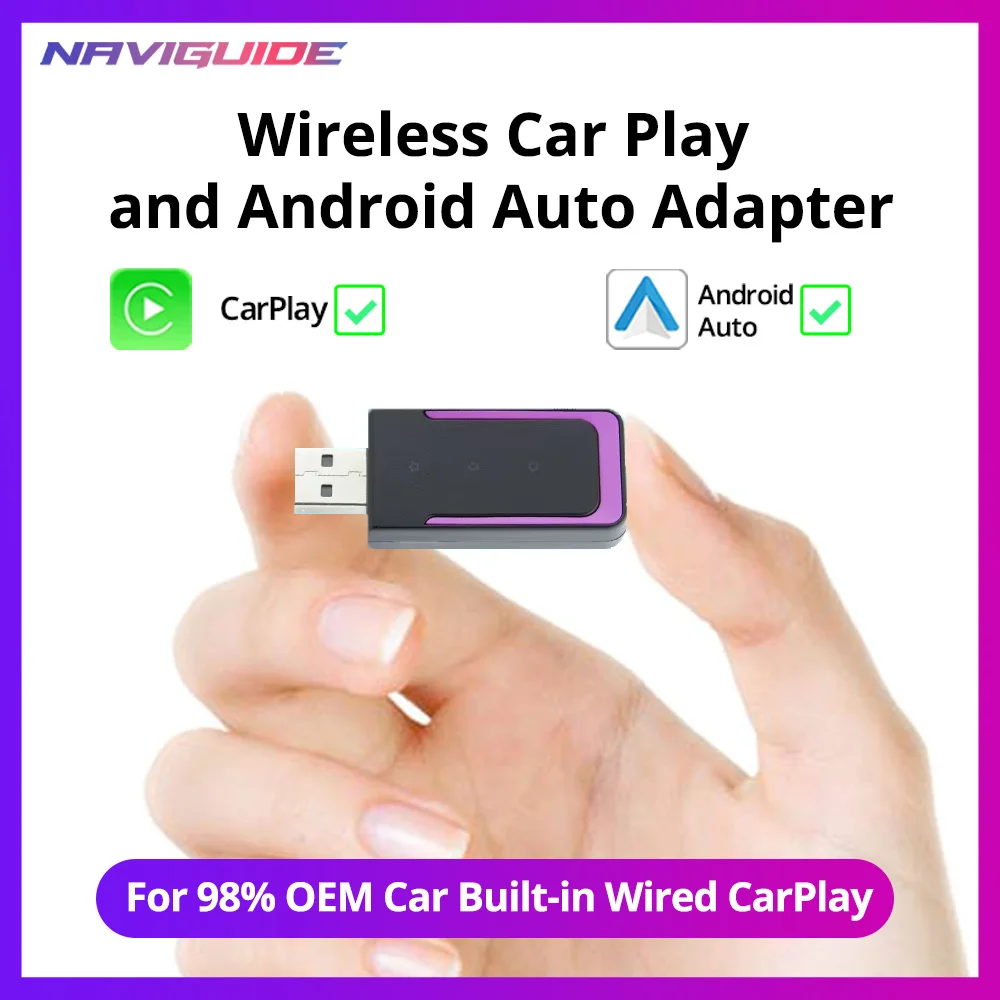 NAVIGUIDE 2в1 беспроводной CarPlay и беспроводной адаптированный смарт-бокс на базе Android Auto для автомобильных радиоприемников с проводным CarPlay и Android auto
NAVIGUIDE 2в1 беспроводной CarPlay и беспроводной адаптированный смарт-бокс на базе Android Auto для автомобильных радиоприемников с проводным CarPlay и Android auto
