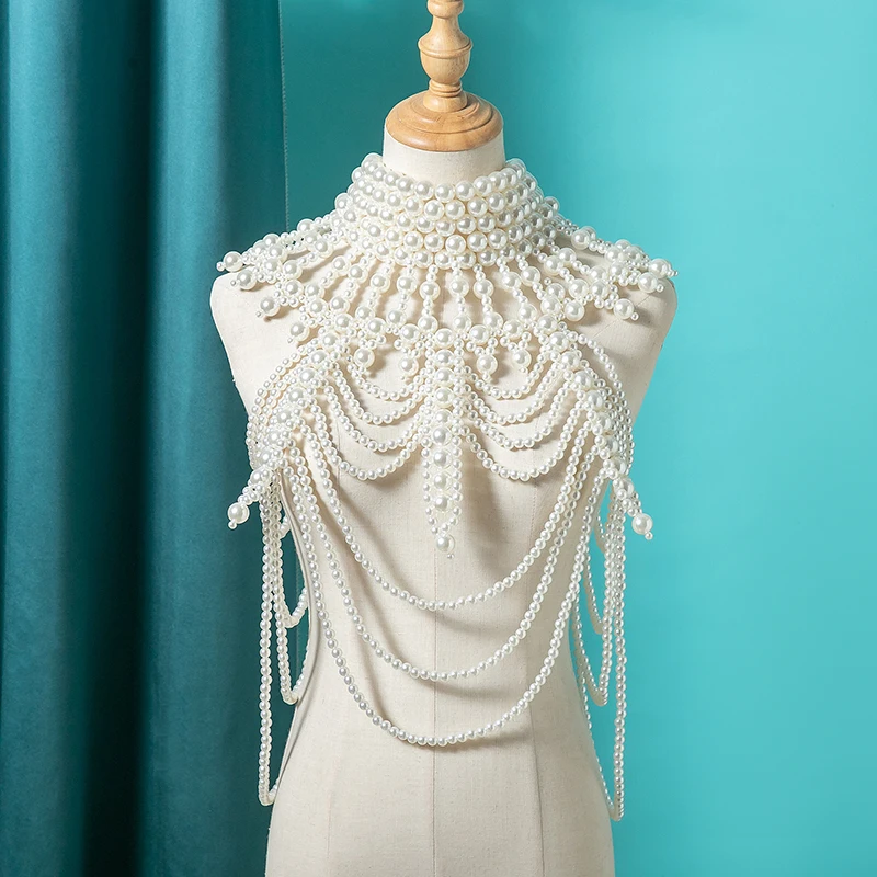 Bridal Pearl Tassel Body Chain Multi-Layer Shoulder Necklace For Wedding Dresses Prom and Special Occasions
Bridal Pearl Tassel Body Chain Multi-Layer Shoulder Necklace For Wedding Dresses Prom and Special Occasions