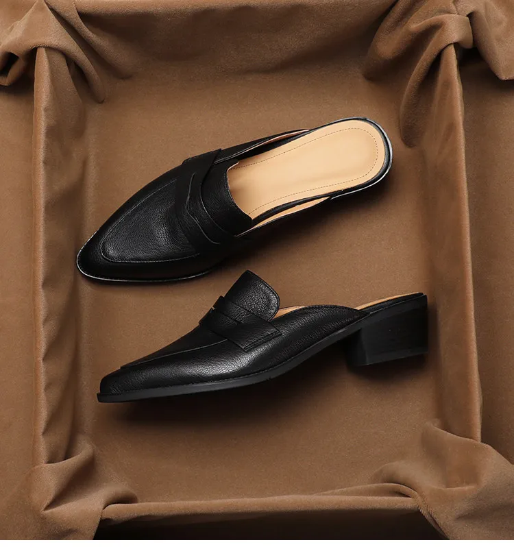 Женские повседневные мюли-шлепанцы SHOEBOX из натуральной кожи с открытым носком на низком каблуке, новые модные туфли с острым носком на среднем каблуке для улицы
Женские повседневные мюли-шлепанцы SHOEBOX из натуральной кожи с открытым носком на низком каблуке, новые модные туфли с острым носком на среднем каблуке для улицы