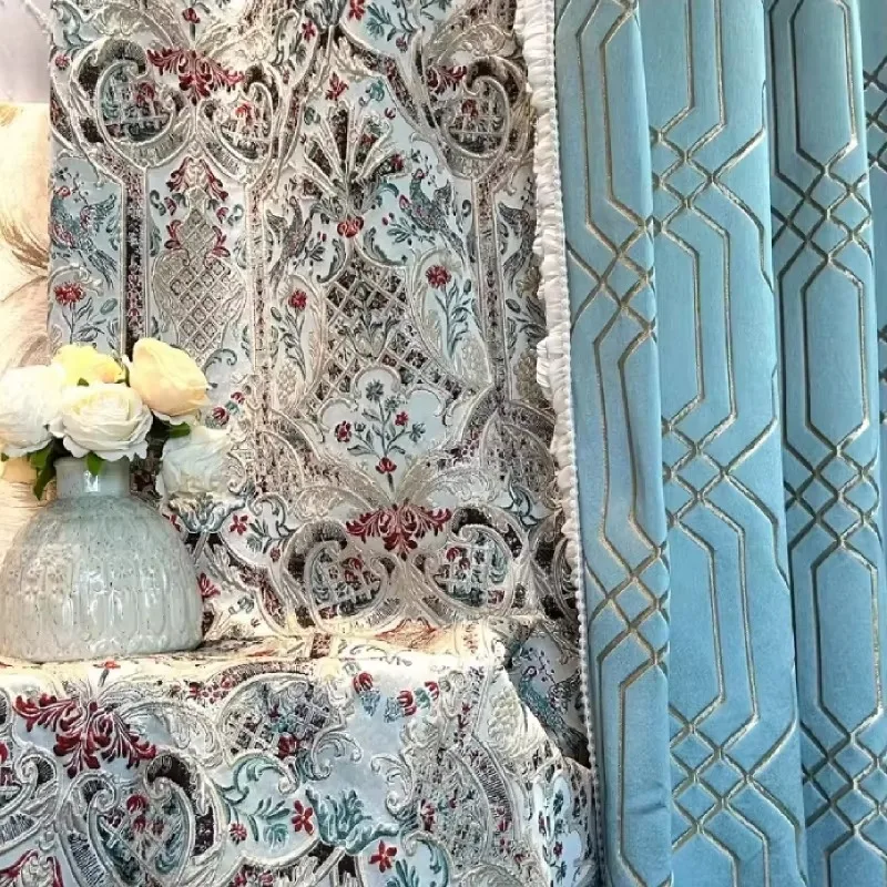 Morden Luxury Embossed Blue Jacquard Curtains for Living Room Bedroom Balcony Window Thickened Blackout Curtains Customize
Morden Luxury Embossed Blue Jacquard Curtains for Living Room Bedroom Balcony Window Thickened Blackout Curtains Customize