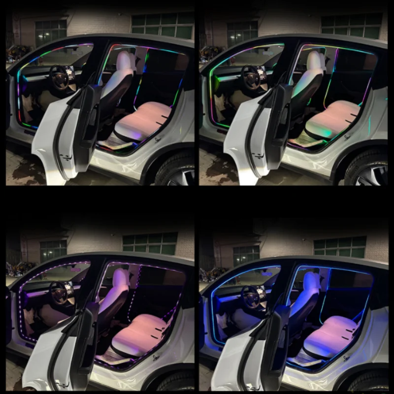 4 in 1 Car Door Frame Lights Full Color Streamer Car Ambient Lights RGB 64Color Universal LED Interior Hidden Acrylic Strips USB
4 in 1 Car Door Frame Lights Full Color Streamer Car Ambient Lights RGB 64Color Universal LED Interior Hidden Acrylic Strips USB