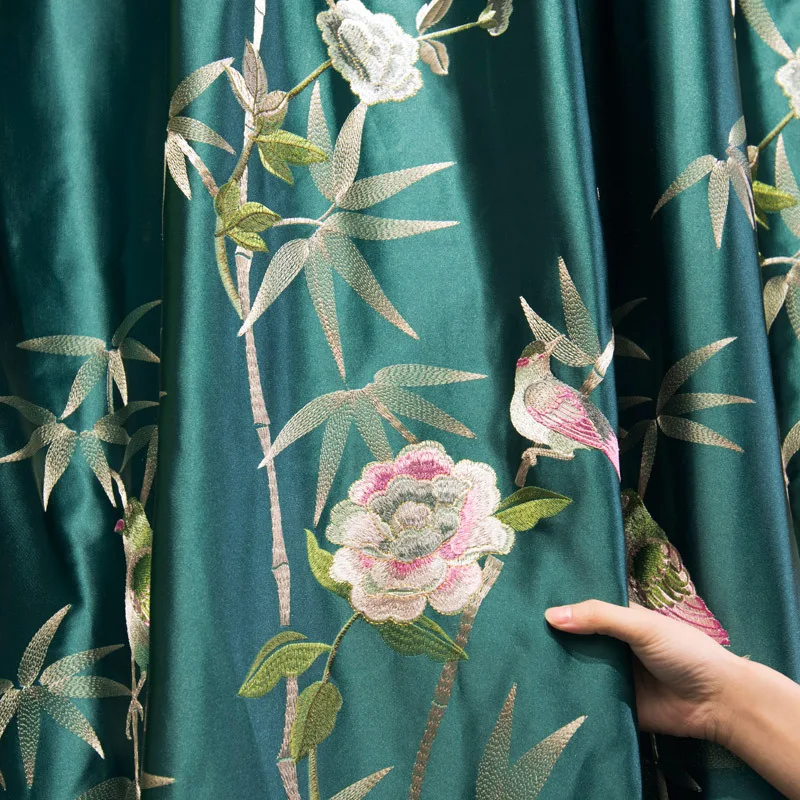 Curtains for Living Room Dining Bedroom New Chinese Style Imitation Embroidery Dark Green American Balcony Customization
Curtains for Living Room Dining Bedroom New Chinese Style Imitation Embroidery Dark Green American Balcony Customization