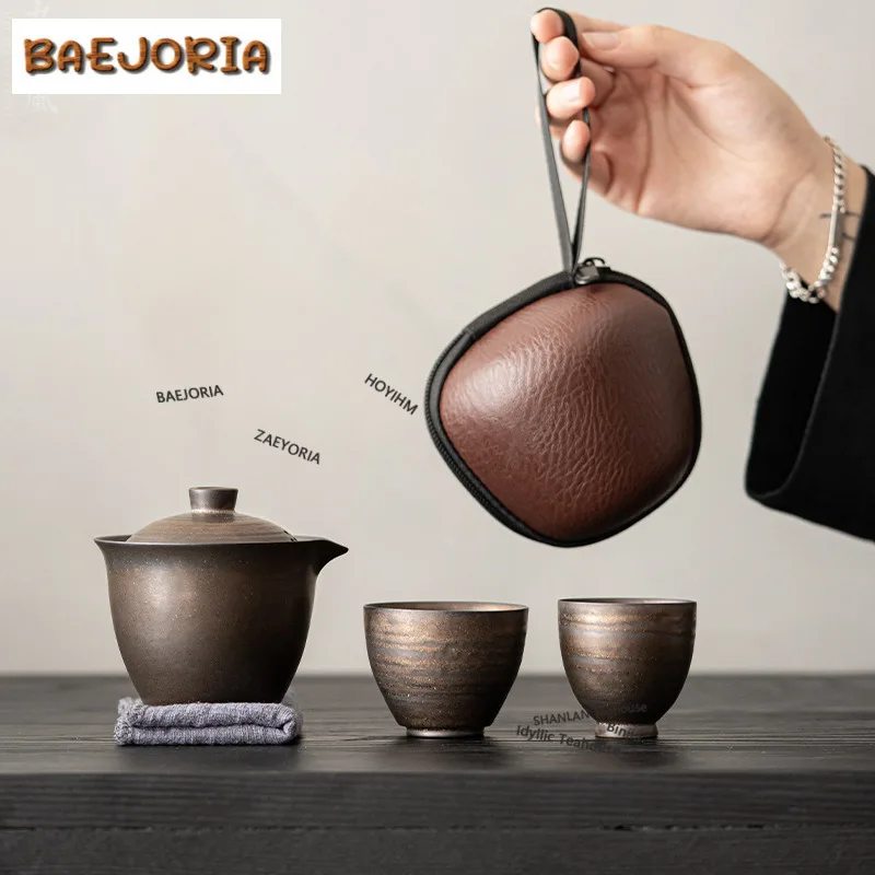 Iron-glazed Travel Tea Set Kit Vintage 1 Bowl 2 Cups Household Tea Brewing Organizer Portable Outdoor Handbag Cha Supplies Craft
Iron-glazed Travel Tea Set Kit Vintage 1 Bowl 2 Cups Household Tea Brewing Organizer Portable Outdoor Handbag Cha Supplies Craft
