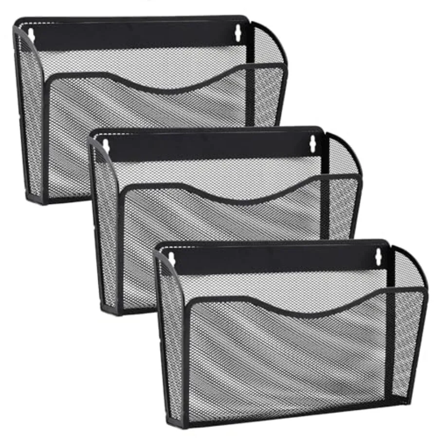 Набор из 3-х настенных органайзеров для файлов: металлические вертикальные сетчатые держатели для документов для офиса/дома
Набор из 3-х настенных органайзеров для файлов: металлические вертикальные сетчатые держатели для документов для офиса/дома