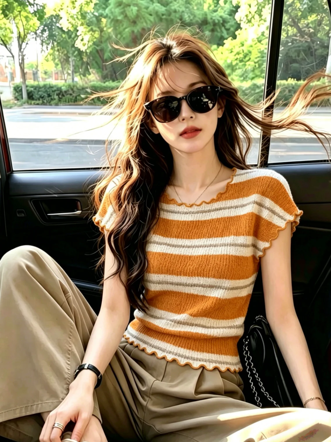Sweet Stripe Knitwear Women's Summer New Style Fly Sleeve Self-kept Model Slimming Age-reducing Top Korean Style Straight Cut
Sweet Stripe Knitwear Women's Summer New Style Fly Sleeve Self-kept Model Slimming Age-reducing Top Korean Style Straight Cut