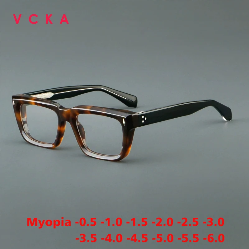 VCKA Acetate Square Myopia Thickened Glasses Frame High Quality Men Women Eyeglasses Custom Prescription lenses -0.50 to -6.0
VCKA Acetate Square Myopia Thickened Glasses Frame High Quality Men Women Eyeglasses Custom Prescription lenses -0.50 to -6.0