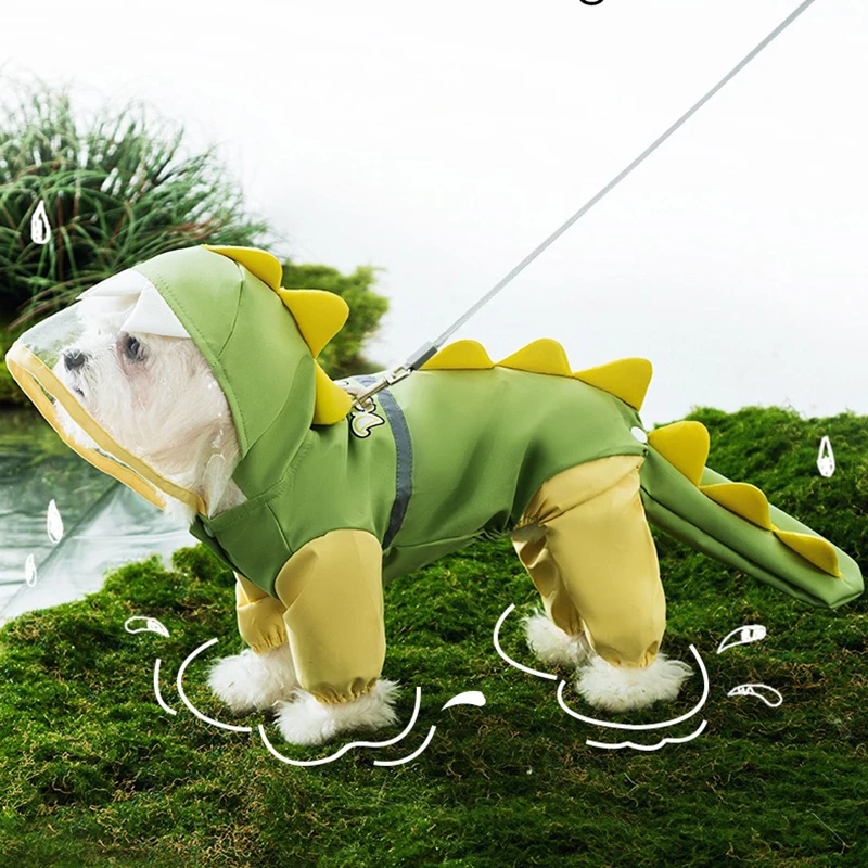 Teddy Cute Dinosaur Raincoat Leashable Bichon Frise Four Legs Waterproof Clothes Pet Rain Reflective Hoodie
Teddy Cute Dinosaur Raincoat Leashable Bichon Frise Four Legs Waterproof Clothes Pet Rain Reflective Hoodie