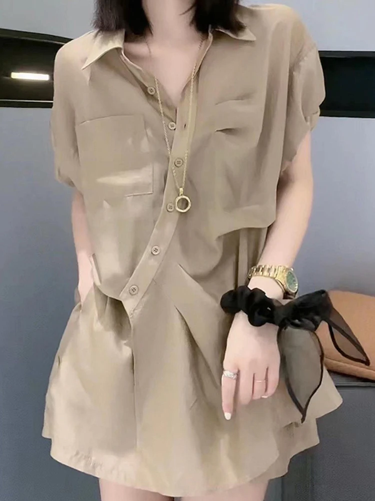Fashionable Younglooking Summer Outfit Set with Shirt And Shorts Two Piece Set Women's Korean Style Loose Fit Asymmetrical
Fashionable Younglooking Summer Outfit Set with Shirt And Shorts Two Piece Set Women's Korean Style Loose Fit Asymmetrical