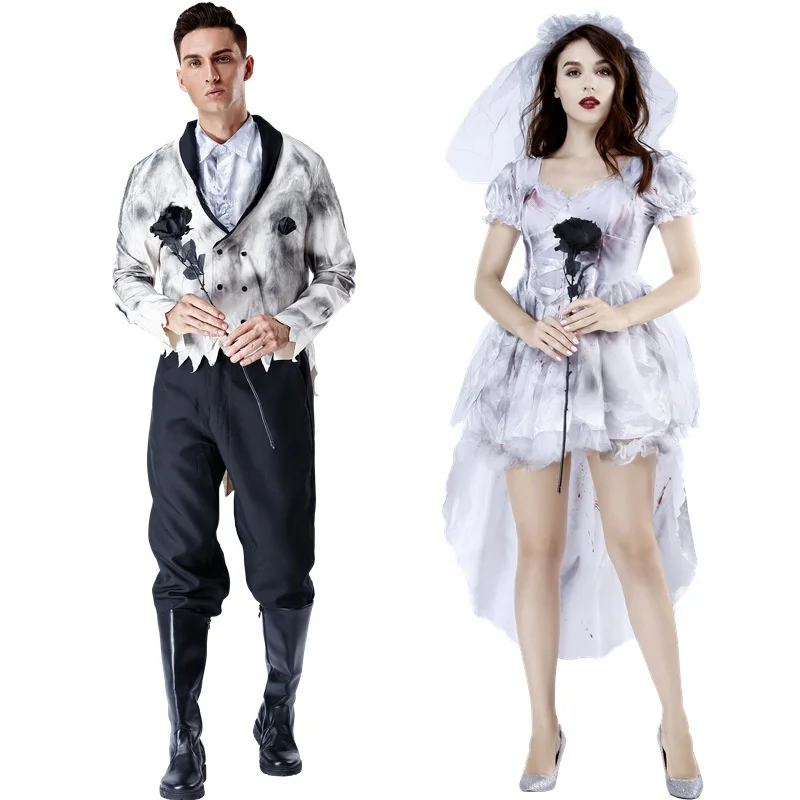 Новинка 2025 года, Хэллоуин, пара-призрак, ом и невеста, одежда для косплея, окрашенное в крови, китайский этнический сценический костюм
Новинка 2025 года, Хэллоуин, пара-призрак, ом и невеста, одежда для косплея, окрашенное в крови, китайский этнический сценический костюм