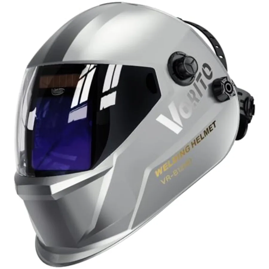 Welding Helmet Auto Darkening True Color Large Viewing, Welding Hood Solar/Battery Powered, Wide Shade 4/5-13 with 4 Arc Sensor
Welding Helmet Auto Darkening True Color Large Viewing, Welding Hood Solar/Battery Powered, Wide Shade 4/5-13 with 4 Arc Sensor