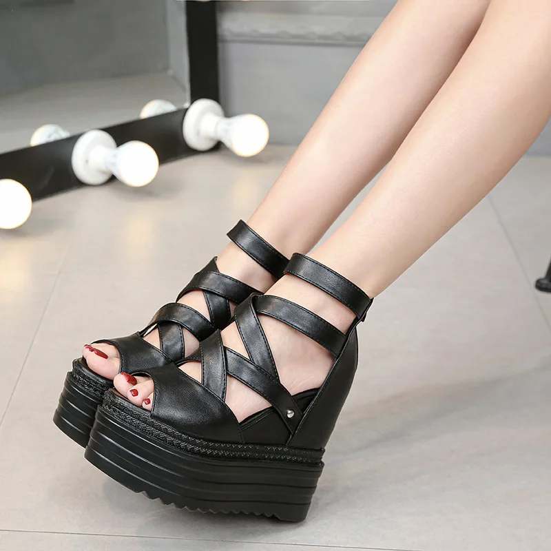 13CM Height Increasing Wedge Sandals Women Cross Strap Platform Mules Thick Sole Chunky Heel Spring Summer Runway Party Shoes
13CM Height Increasing Wedge Sandals Women Cross Strap Platform Mules Thick Sole Chunky Heel Spring Summer Runway Party Shoes