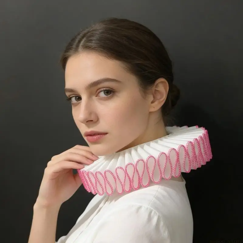 31BF Decorative Ribbon Faux Collar Elizabethan Neck Ruff Detachable Collar for Cold Season Stage Performances Daily Wear
31BF Decorative Ribbon Faux Collar Elizabethan Neck Ruff Detachable Collar for Cold Season Stage Performances Daily Wear
