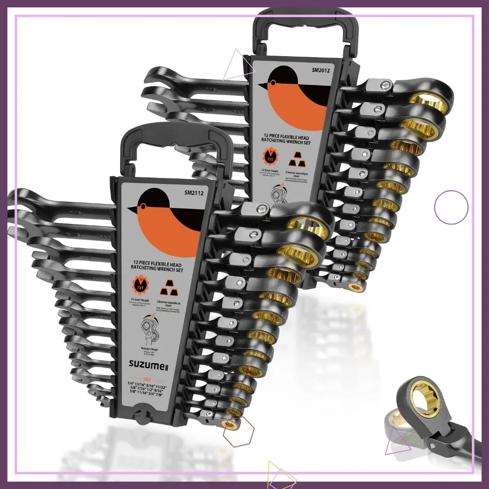Набор из 24 метрических ключей с трещоткой и гибкой головкой SAE, сталь Cr-V с 72 зубьями, 180 г. ° Вращающаяся головка для авторемонта
Набор из 24 метрических ключей с трещоткой и гибкой головкой SAE, сталь Cr-V с 72 зубьями, 180 г. ° Вращающаяся головка для авторемонта