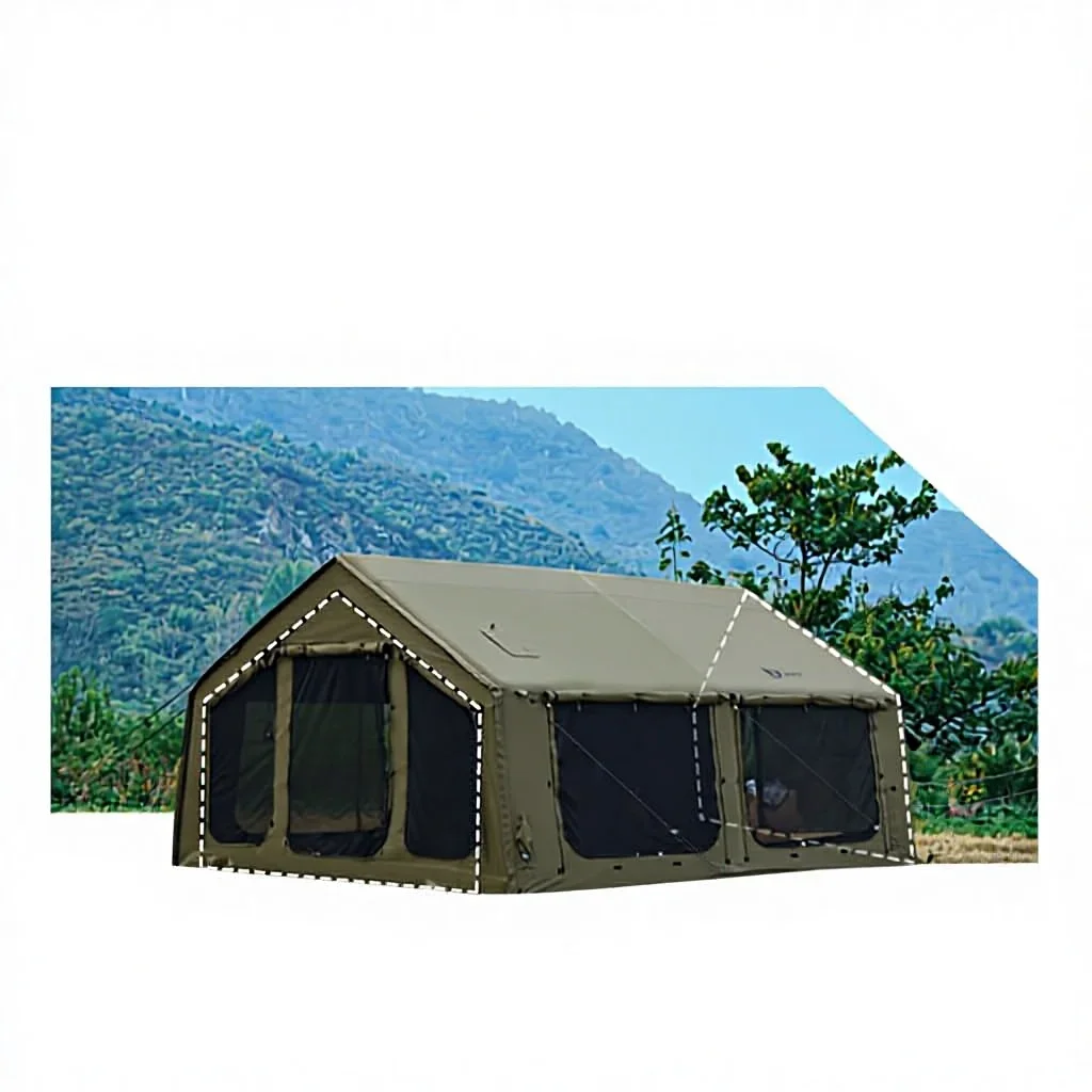 18 Square Meter Four-season Cotton Waterproof Portable Air Tent Set Camping Inflatable Design Easy Setup 2 Compartments Luxury
18 Square Meter Four-season Cotton Waterproof Portable Air Tent Set Camping Inflatable Design Easy Setup 2 Compartments Luxury