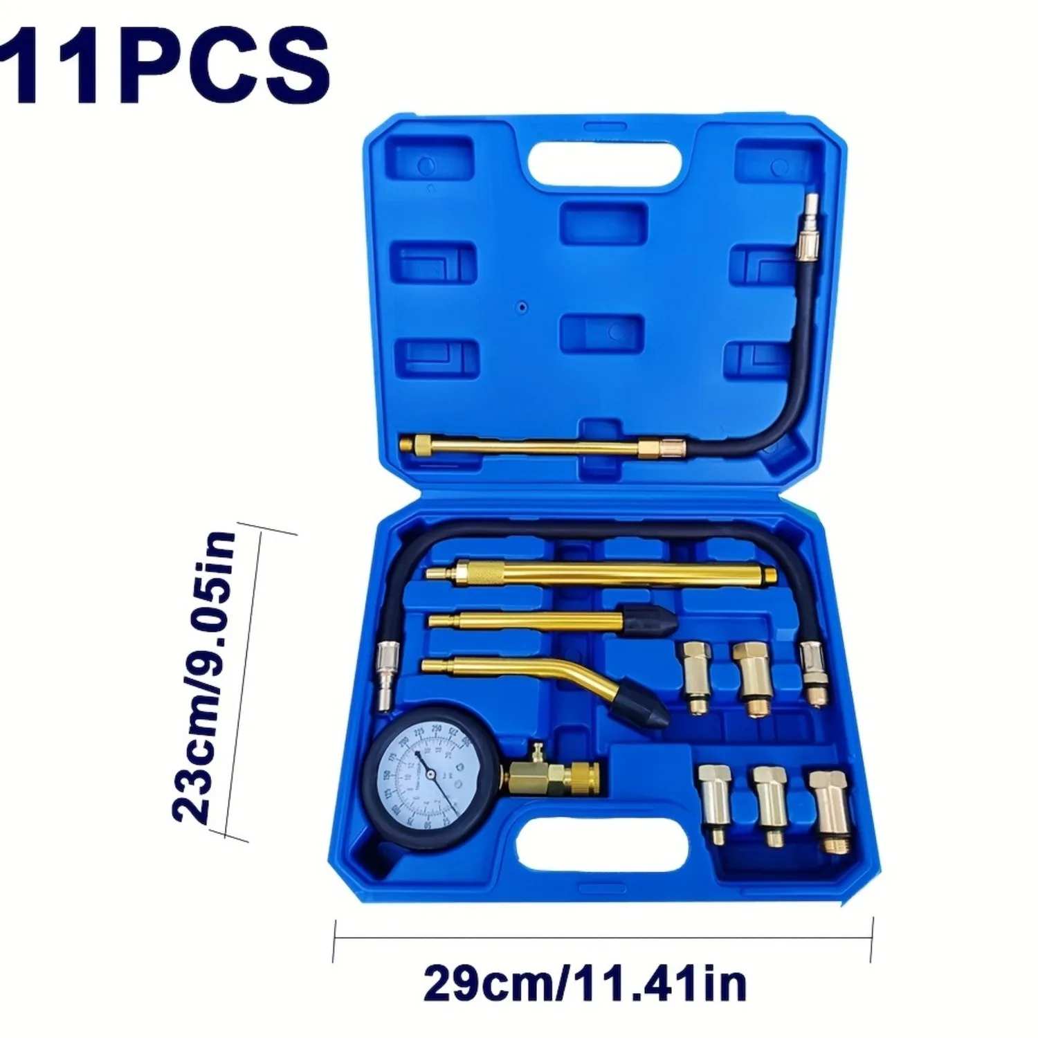 11 шт. комплект тестера сжатия двигателя, манометр цилиндра двигателя бензина и газа 0-300 фунтов на квадратный дюйм с 5 латунными адаптерами для мотоциклов и автомобилей
11 шт. комплект тестера сжатия двигателя, манометр цилиндра двигателя бензина и газа 0-300 фунтов на квадратный дюйм с 5 латунными адаптерами для мотоциклов и автомобилей