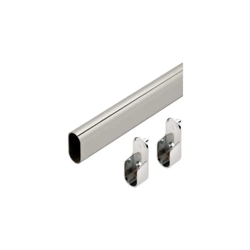 Premium Oval Wardrobe Closet Rod With End Supports (5 Pack) - 36 H Chrome Closet Rod With Brackets
Premium Oval Wardrobe Closet Rod With End Supports (5 Pack) - 36 H Chrome Closet Rod With Brackets
