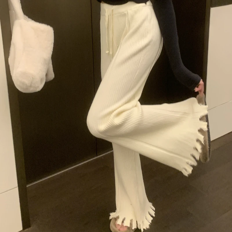 High Waist Flared Knitted Fce Wide Leg Pants Women's Autumn Winter Long Tassel Trimmed Casual Cotton Pants
High Waist Flared Knitted Fce Wide Leg Pants Women's Autumn Winter Long Tassel Trimmed Casual Cotton Pants