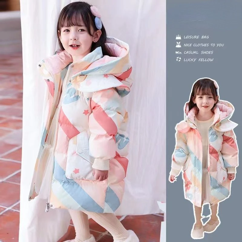 Duck Down Winter Jacket for Girls Zipper Clothes Waterproof Hooded Children Puffer Coat Loose Kids Long Star Parkas T117
Duck Down Winter Jacket for Girls Zipper Clothes Waterproof Hooded Children Puffer Coat Loose Kids Long Star Parkas T117